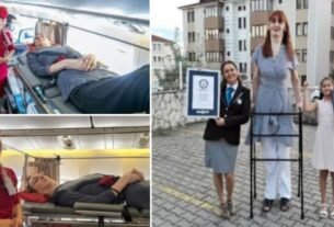 World's tallest woman sits on a plane for the first time