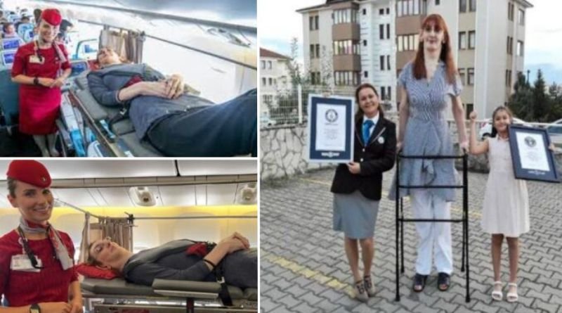 World's tallest woman sits on a plane for the first time