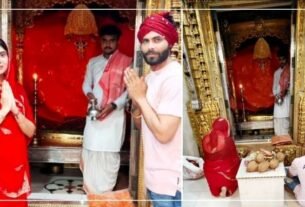 Cricketer Jadeja with wife Reeva Ba reached Ashapura Mata for darshan