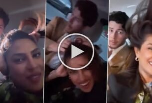 Husband Nick Jonas was seen grooming Priyanka Chopra's hair