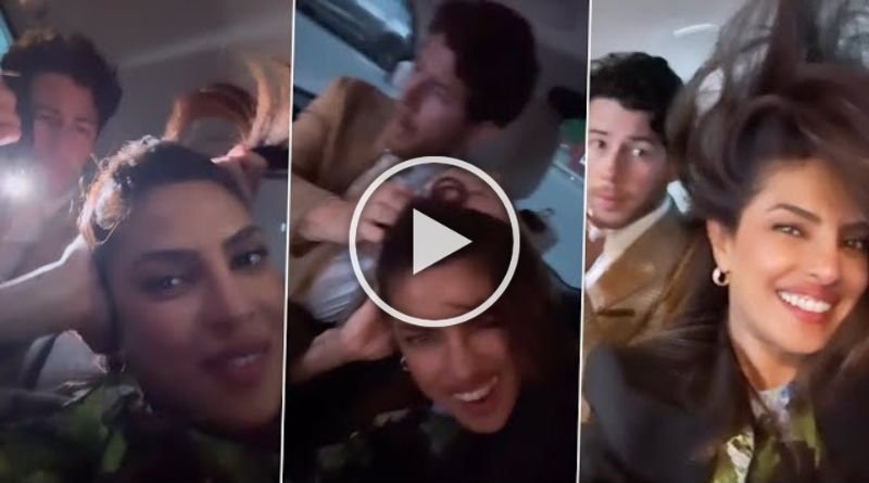 Husband Nick Jonas was seen grooming Priyanka Chopra's hair