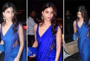 Suhana Khan looked beautiful like a nymph in a blue saree