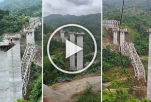 Under-construction railway bridge collapses in Mizoram