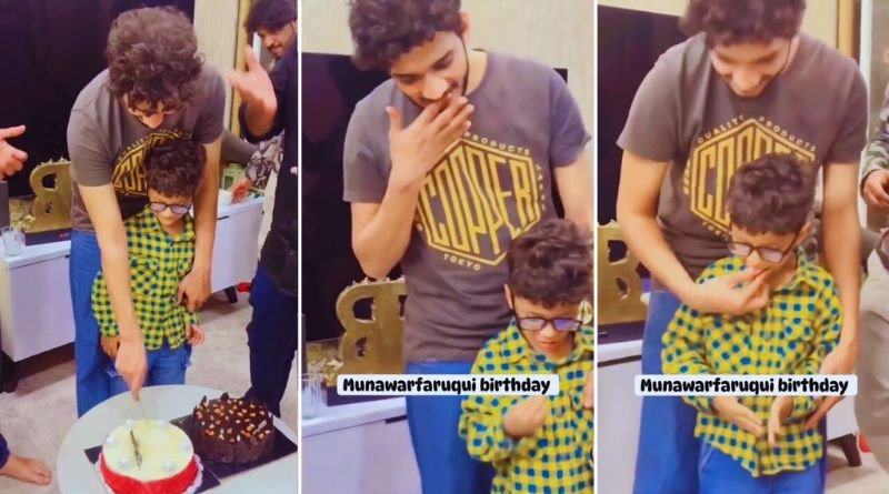 After winning Bigg Boss 17 Munwar Farooqui cut the cake with his son