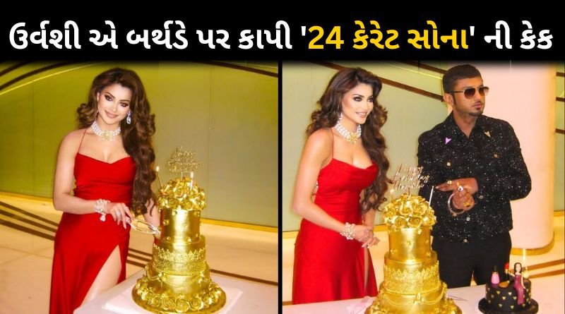 Actress Urvashi Rautela cut a '24 carat gold' cake on her birthday