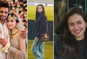 After marriage with Shoaib Malik wife Sana Javed came to watch PSL match