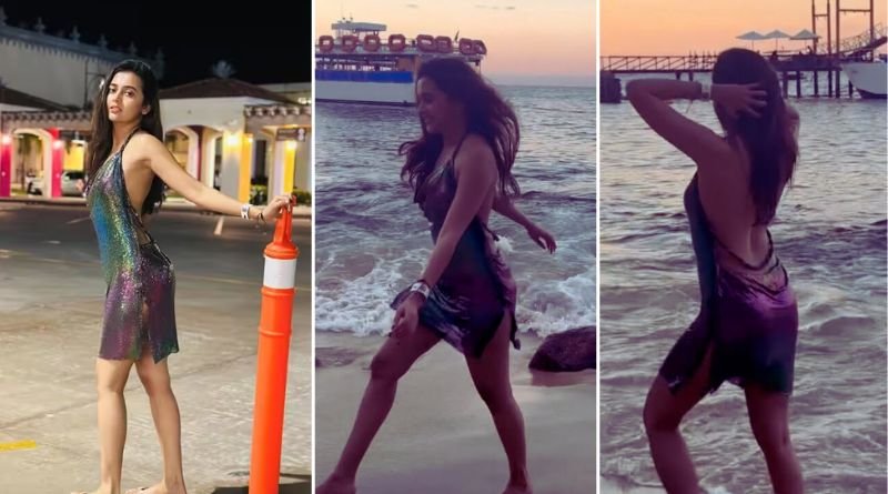 Naagin fame Tejasswi Prakash sets fire on the beach wearing a bra-less dress