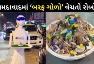 Video A robot was seen selling 'Baraf Gola' on the road in Ahmedabad