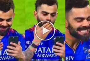 Virat Kohli was seen having a video call with Anushka Sharma and children after the match